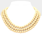 Triple Layered Wood Necklace