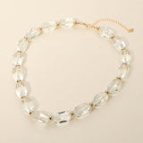Translucent Resin Pebble Beaded Statement Necklace
