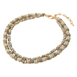 Wood Faceted Beaded Layered Necklace