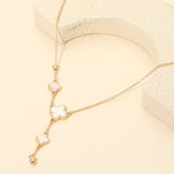 Quatrefoil Charm Link Cascading Necklace