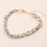 Fabric Scarf Metal Chain Wrap Necklace