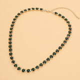 Round Stone Link Statement Necklace