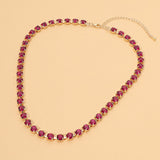 Round Stone Link Statement Necklace