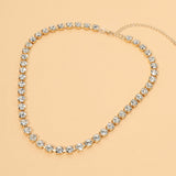 Round Stone Link Statement Necklace
