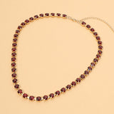 Round Stone Link Statement Necklace