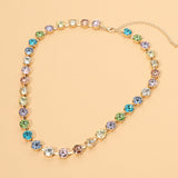 Round Stone Link Statement Necklace
