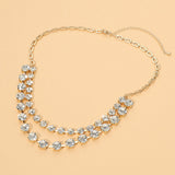 Round Stone Layered Statement Necklace