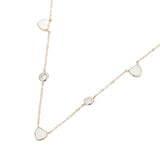 Enamel Heart Stone Bezek Station Necklace