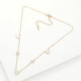 Enamel Heart Stone Bezek Station Necklace