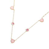 Enamel Heart Stone Bezek Station Necklace
