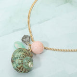 Seashell Pebble Charm Necklace