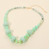 Women's Chunky Marbled Round Beaded Statement Necklace