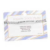 FOLLOW YOUR HEART Curve Metal Rectangle Bar Message Bracelet