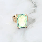 Women's Emerald Cut Stone Adjustable Ring
