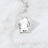 Women's Emerald Cut Stone Adjustable Ring