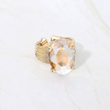 Oval Cut Stone Adjustable Ring