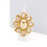 Oval Crystal Cluster Stretch Ring