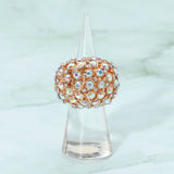 Rhinestone Paved Dome Stretch Statement Ring