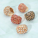Rhinestone Paved Dome Stretch Statement Ring
