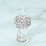 Rhinestone Paved Dome Stretch Statement Ring