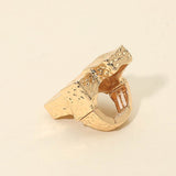 Geometric Textured Metal Accent Stretch RIng