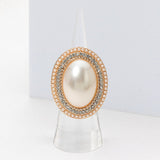 Oval Pearl Halo Stretch Ring