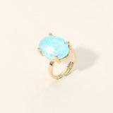 Women's Bold Oval Stone Cluster Accent Adjustable Ring
