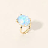 Women's Bold Oval Stone Cluster Accent Adjustable Ring