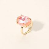 Women's Bold Oval Stone Cluster Accent Adjustable Ring