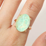 Women's Bold Oval Stone Cluster Accent Adjustable Ring
