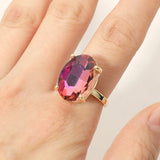 Women's Bold Oval Stone Cluster Accent Adjustable Ring
