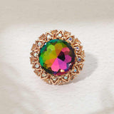 Round Center Stone Accent Stretch Ring