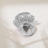 Round Center Stone Accent Stretch Ring