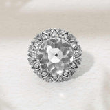 Round Center Stone Accent Stretch Ring