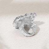 Heart Crystal Cluster Embellished Statement Stretch Ring