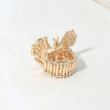 Rhinestone Pave Butterfly Accent Stretch Ring