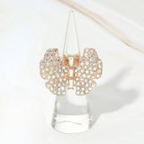 Rhinestone Pave Butterfly Accent Stretch Ring