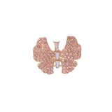 Rhinestone Pave Butterfly Accent Stretch Ring