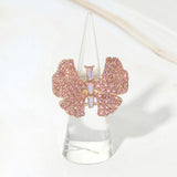 Rhinestone Pave Butterfly Accent Stretch Ring