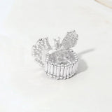 Rhinestone Pave Butterfly Accent Stretch Ring