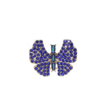 Rhinestone Pave Butterfly Accent Stretch Ring