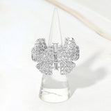 Rhinestone Pave Butterfly Accent Stretch Ring