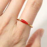 SECRET BOX_Genuine Gold Dipped Fish Motif Accent Adjustable Ring