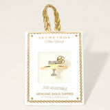 SECRET BOX_Genuine Gold Dipped Stone Pave Cocktail Glass Accent Adjustable Ring