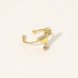 SECRET BOX_Genuine Gold Dipped Stone Pave Cocktail Glass Accent Adjustable Ring