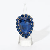 Women's Crystal Rhinestone Teardrop Stretch Cocktail Ring