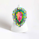 Women's Crystal Rhinestone Teardrop Stretch Cocktail Ring