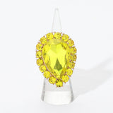 Women's Crystal Rhinestone Teardrop Stretch Cocktail Ring