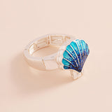 Enamel Seashell Locket Stretch Ring