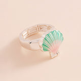 Enamel Seashell Locket Stretch Ring